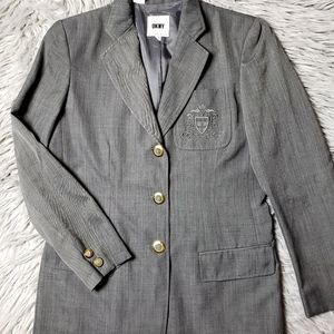 dkny classic women blazer size 6 gray